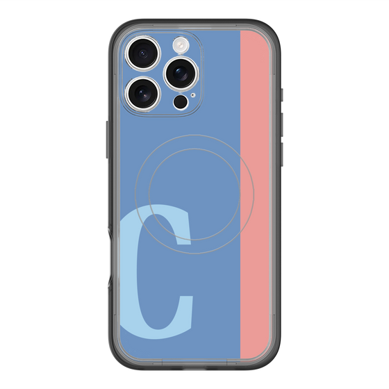 スリムプロテクションプレミアムケース with MagSafe［ オリジナル - initial color line - C blue ］