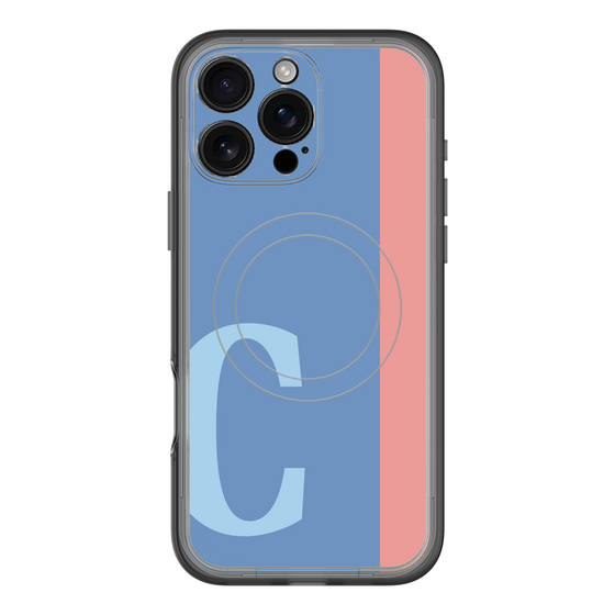スリムプロテクションプレミアムケース with MagSafe［ オリジナル - initial color line - C blue ］