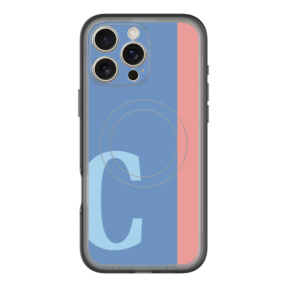 スリムプロテクションプレミアムケース with MagSafe［ オリジナル - initial color line - C blue ］