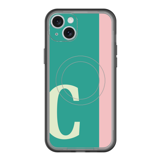 スリムプロテクションプレミアムケース with MagSafe［ オリジナル - initial color line - C green ］