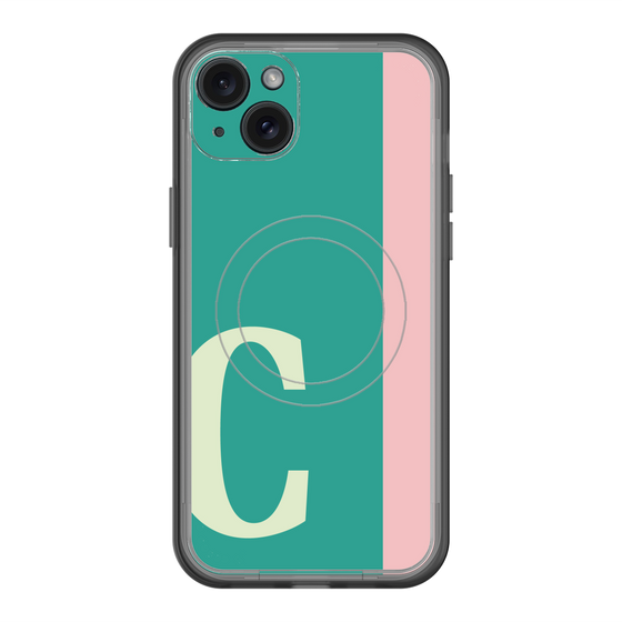 スリムプロテクションプレミアムケース with MagSafe［ オリジナル - initial color line - C green ］