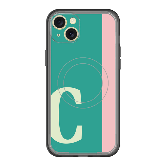 スリムプロテクションプレミアムケース with MagSafe［ オリジナル - initial color line - C green ］