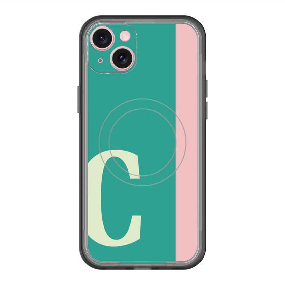 スリムプロテクションプレミアムケース with MagSafe［ オリジナル - initial color line - C green ］