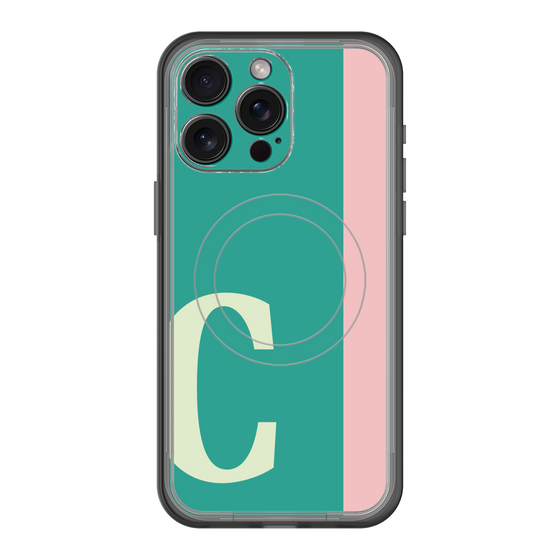 スリムプロテクションプレミアムケース with MagSafe［ オリジナル - initial color line - C green ］