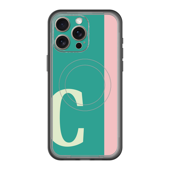 スリムプロテクションプレミアムケース with MagSafe［ オリジナル - initial color line - C green ］