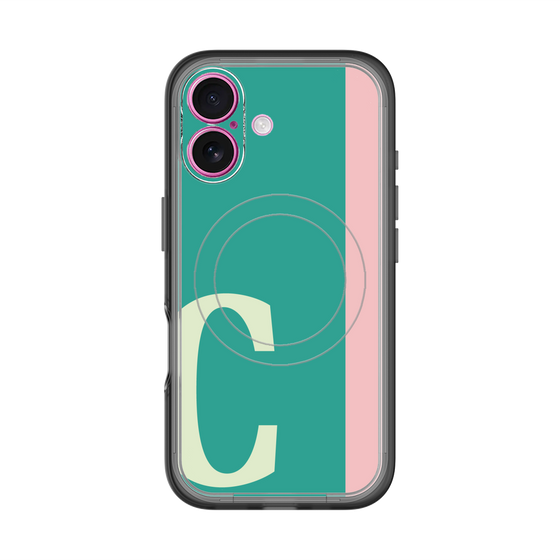 スリムプロテクションプレミアムケース with MagSafe［ オリジナル - initial color line - C green ］