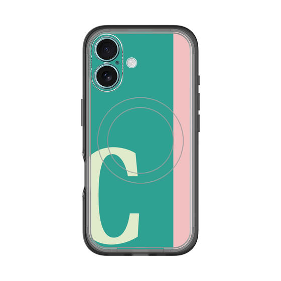 スリムプロテクションプレミアムケース with MagSafe［ オリジナル - initial color line - C green ］