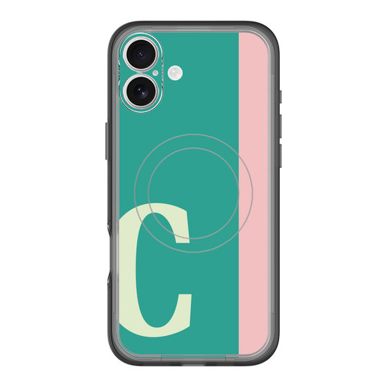 スリムプロテクションプレミアムケース with MagSafe［ オリジナル - initial color line - C green ］