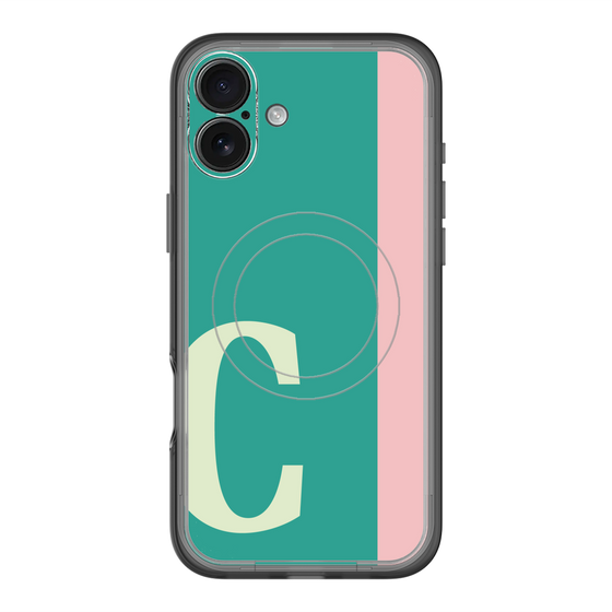 スリムプロテクションプレミアムケース with MagSafe［ オリジナル - initial color line - C green ］