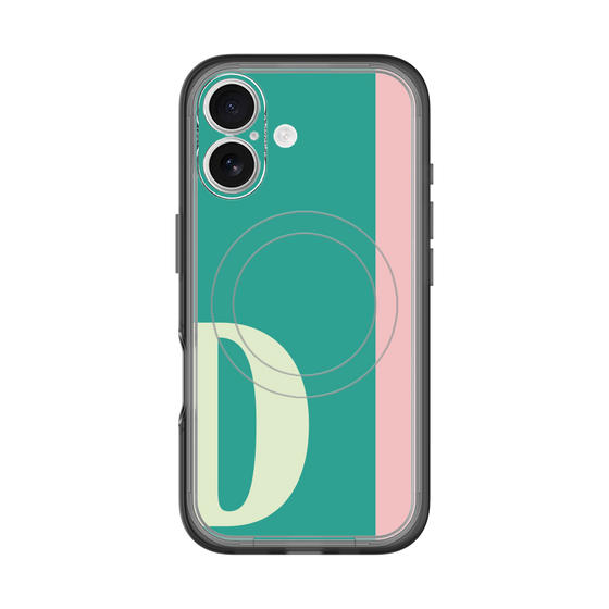 スリムプロテクションプレミアムケース with MagSafe［ オリジナル - initial color line - D green ］