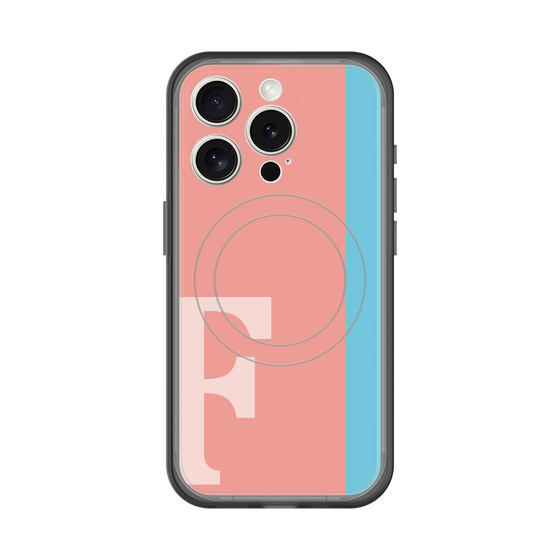 スリムプロテクションプレミアムケース with MagSafe［ オリジナル - initial color line - F pink ］