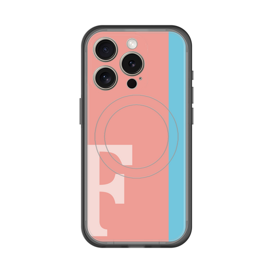 スリムプロテクションプレミアムケース with MagSafe［ オリジナル - initial color line - F pink ］