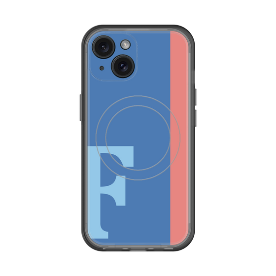 スリムプロテクションプレミアムケース with MagSafe［ オリジナル - initial color line - F blue ］