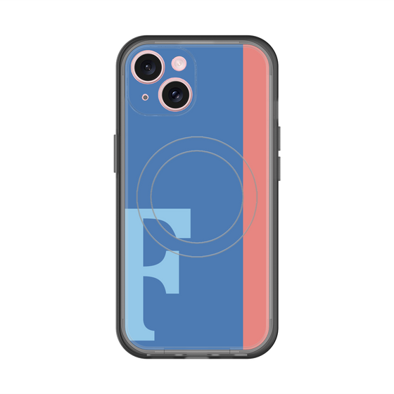 スリムプロテクションプレミアムケース with MagSafe［ オリジナル - initial color line - F blue ］