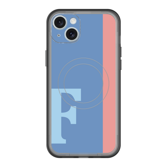 スリムプロテクションプレミアムケース with MagSafe［ オリジナル - initial color line - F blue ］