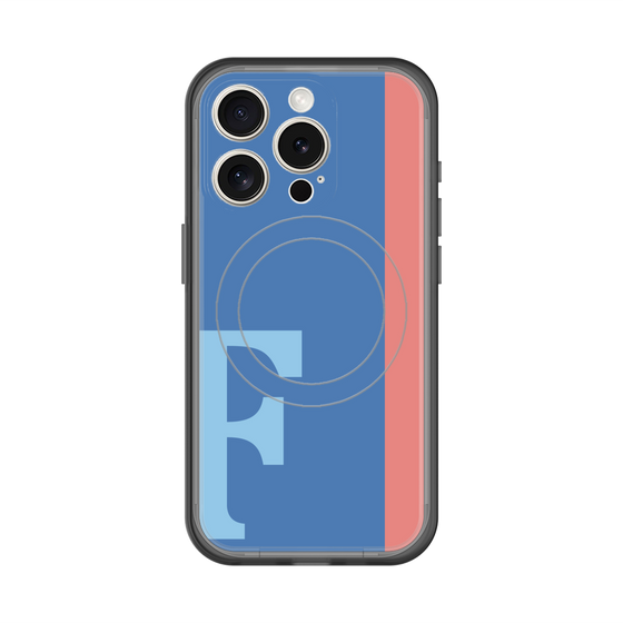 スリムプロテクションプレミアムケース with MagSafe［ オリジナル - initial color line - F blue ］