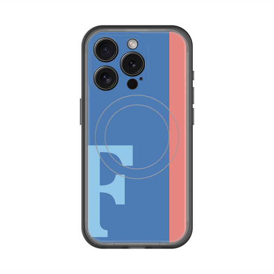 スリムプロテクションプレミアムケース with MagSafe［ オリジナル - initial color line - F blue ］
