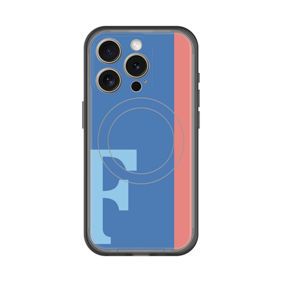 スリムプロテクションプレミアムケース with MagSafe［ オリジナル - initial color line - F blue ］