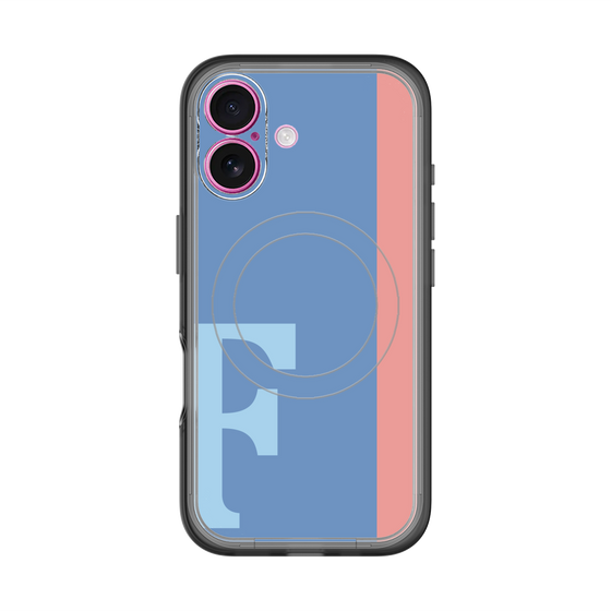 スリムプロテクションプレミアムケース with MagSafe［ オリジナル - initial color line - F blue ］