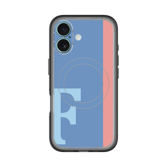 スリムプロテクションプレミアムケース with MagSafe［ オリジナル - initial color line - F blue ］
