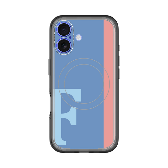 スリムプロテクションプレミアムケース with MagSafe［ オリジナル - initial color line - F blue ］