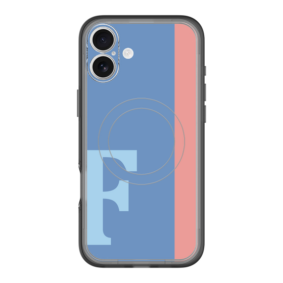 スリムプロテクションプレミアムケース with MagSafe［ オリジナル - initial color line - F blue ］