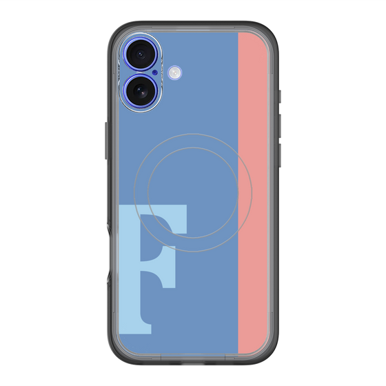 スリムプロテクションプレミアムケース with MagSafe［ オリジナル - initial color line - F blue ］