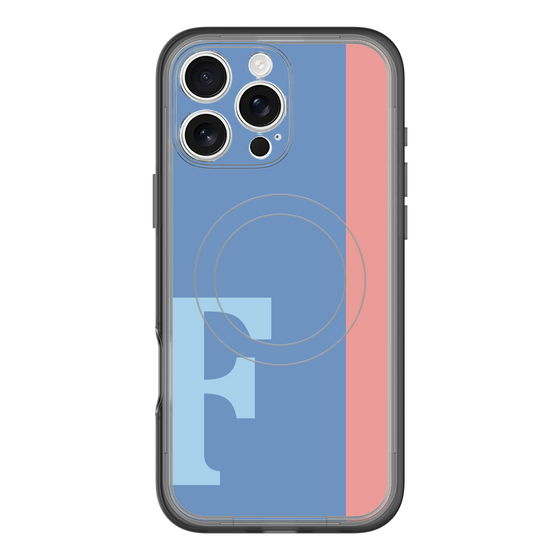 スリムプロテクションプレミアムケース with MagSafe［ オリジナル - initial color line - F blue ］