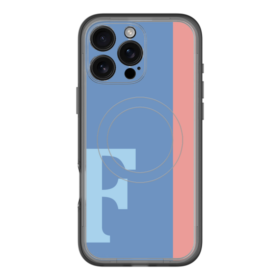 スリムプロテクションプレミアムケース with MagSafe［ オリジナル - initial color line - F blue ］