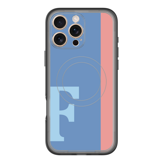 スリムプロテクションプレミアムケース with MagSafe［ オリジナル - initial color line - F blue ］