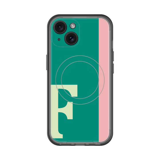 スリムプロテクションプレミアムケース with MagSafe［ オリジナル - initial color line - F green ］