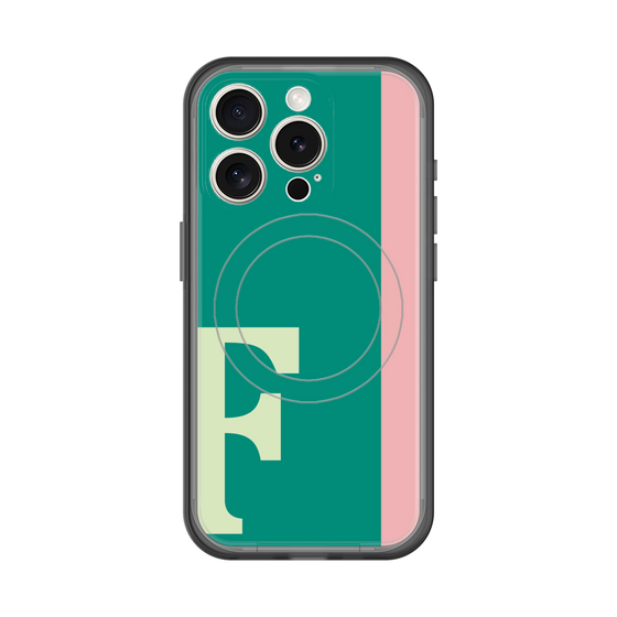 スリムプロテクションプレミアムケース with MagSafe［ オリジナル - initial color line - F green ］