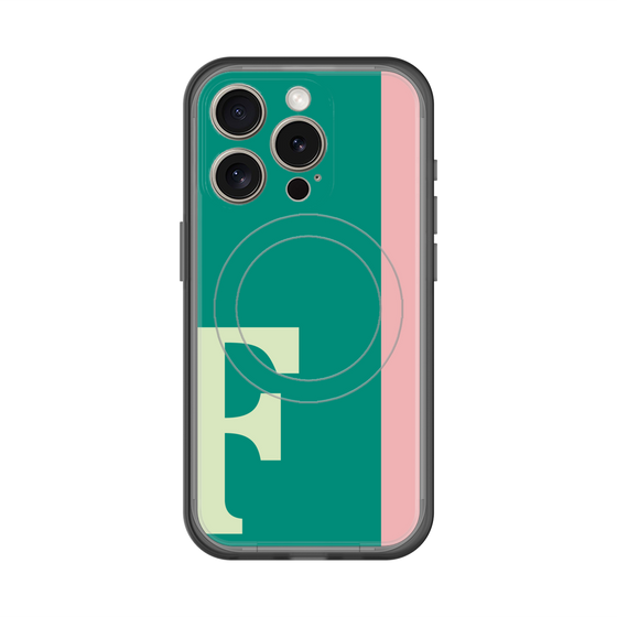 スリムプロテクションプレミアムケース with MagSafe［ オリジナル - initial color line - F green ］