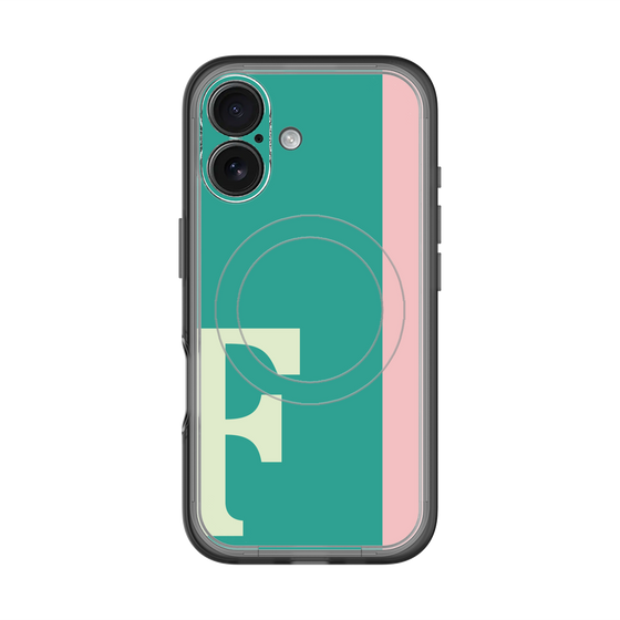 スリムプロテクションプレミアムケース with MagSafe［ オリジナル - initial color line - F green ］