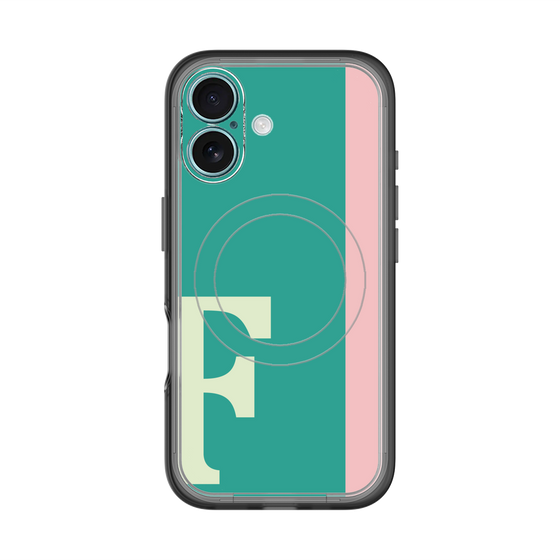 スリムプロテクションプレミアムケース with MagSafe［ オリジナル - initial color line - F green ］