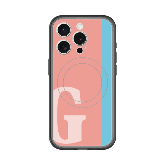 スリムプロテクションプレミアムケース with MagSafe［ オリジナル - initial color line - G pink ］