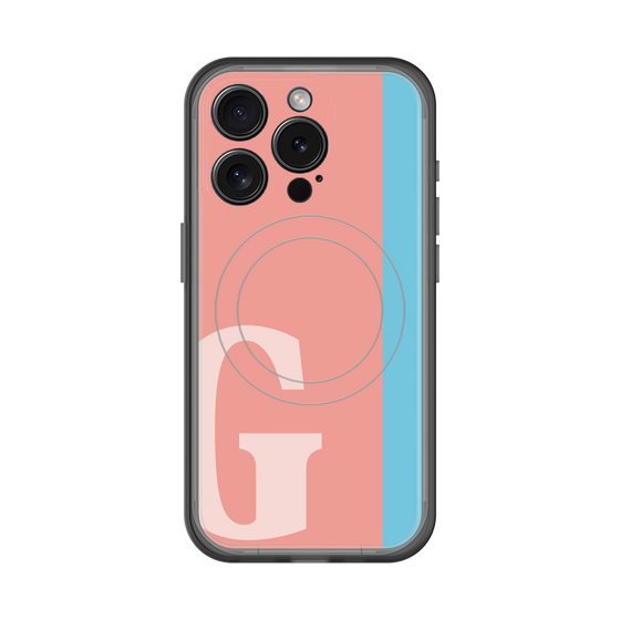スリムプロテクションプレミアムケース with MagSafe［ オリジナル - initial color line - G pink ］