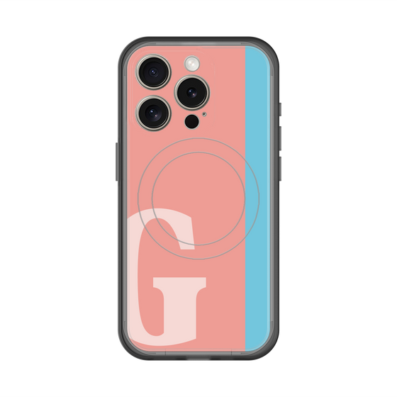 スリムプロテクションプレミアムケース with MagSafe［ オリジナル - initial color line - G pink ］