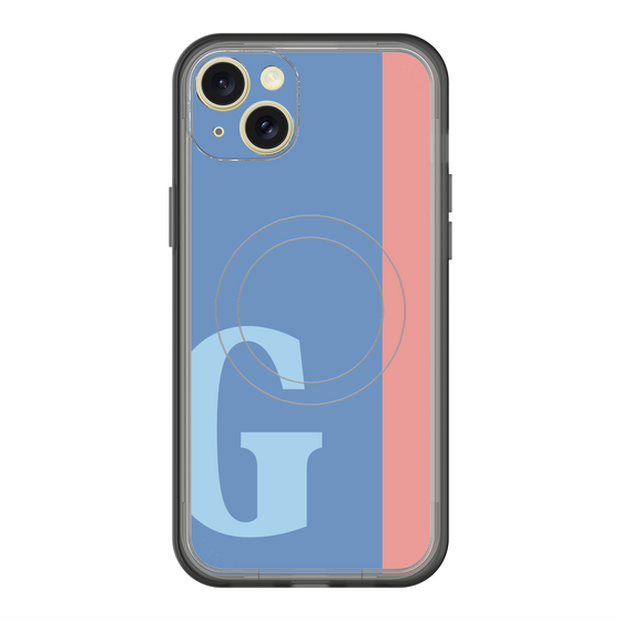 スリムプロテクションプレミアムケース with MagSafe［ オリジナル - initial color line - G blue ］