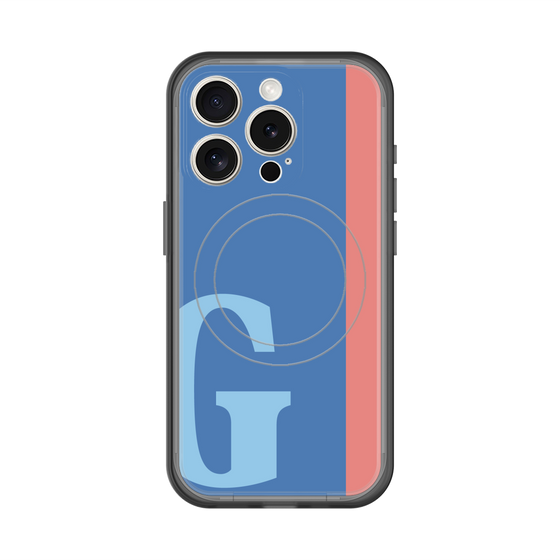スリムプロテクションプレミアムケース with MagSafe［ オリジナル - initial color line - G blue ］