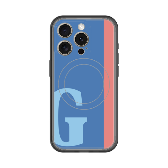 スリムプロテクションプレミアムケース with MagSafe［ オリジナル - initial color line - G blue ］