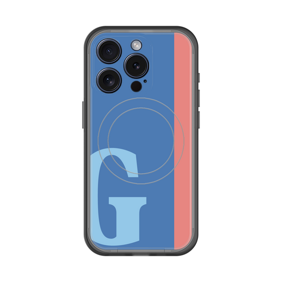 スリムプロテクションプレミアムケース with MagSafe［ オリジナル - initial color line - G blue ］