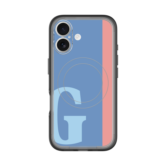 スリムプロテクションプレミアムケース with MagSafe［ オリジナル - initial color line - G blue ］