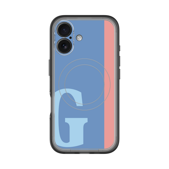 スリムプロテクションプレミアムケース with MagSafe［ オリジナル - initial color line - G blue ］