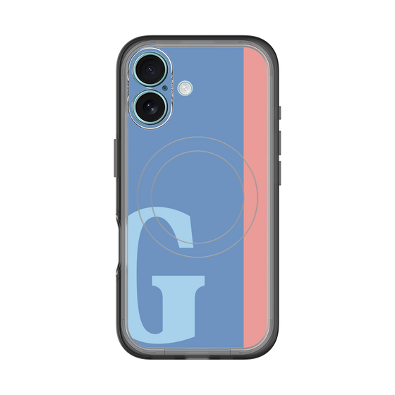 スリムプロテクションプレミアムケース with MagSafe［ オリジナル - initial color line - G blue ］