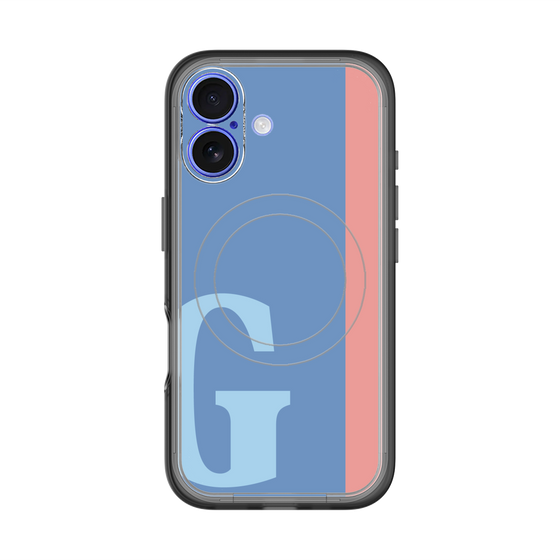 スリムプロテクションプレミアムケース with MagSafe［ オリジナル - initial color line - G blue ］