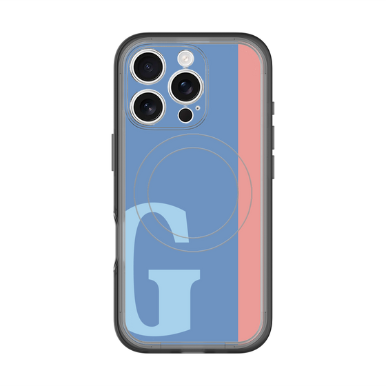 スリムプロテクションプレミアムケース with MagSafe［ オリジナル - initial color line - G blue ］