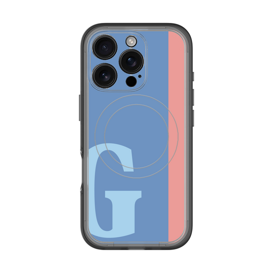 スリムプロテクションプレミアムケース with MagSafe［ オリジナル - initial color line - G blue ］