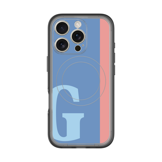 スリムプロテクションプレミアムケース with MagSafe［ オリジナル - initial color line - G blue ］