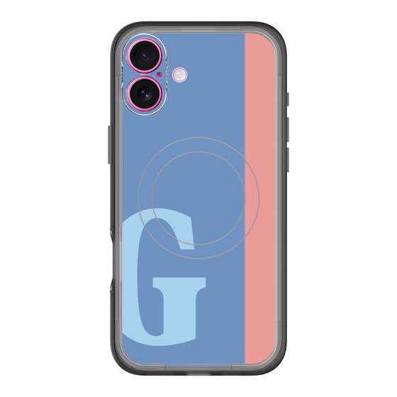 スリムプロテクションプレミアムケース with MagSafe［ オリジナル - initial color line - G blue ］